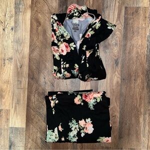 Flora | Black Floral Pajamas